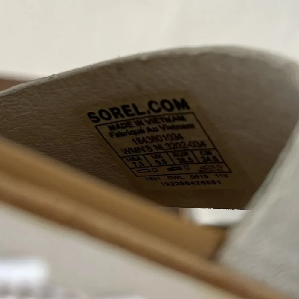 Sorel Ella Metallic Silver Strappy Leather Sandals Size 7.5